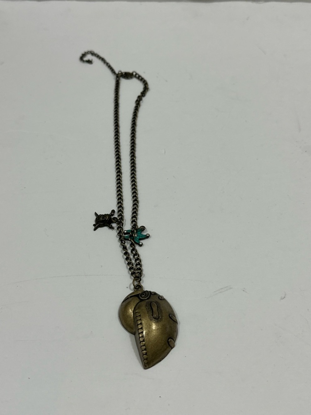 Disney Bronze Tone Heart Pendant Necklace with Teal Star Accent - Picture 9 of 9
